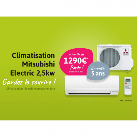 Vente flash  sur la gamme Climatisation Mitsubishi